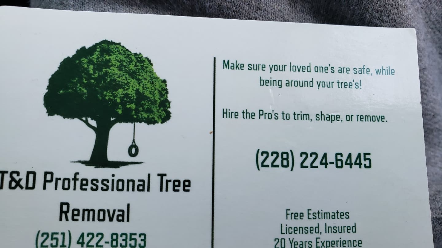T & D Professional Tree Removal